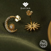 DAVINA Ladies Xylia Earrings Gold Color Sterling Silver 925