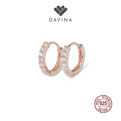 DAVINA Ladies Belinda Earrings Rose Gold Color Sterling Silver 925