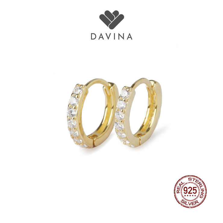 DAVINA Ladies Belinda Earrings Gold Color Sterling Silver 925