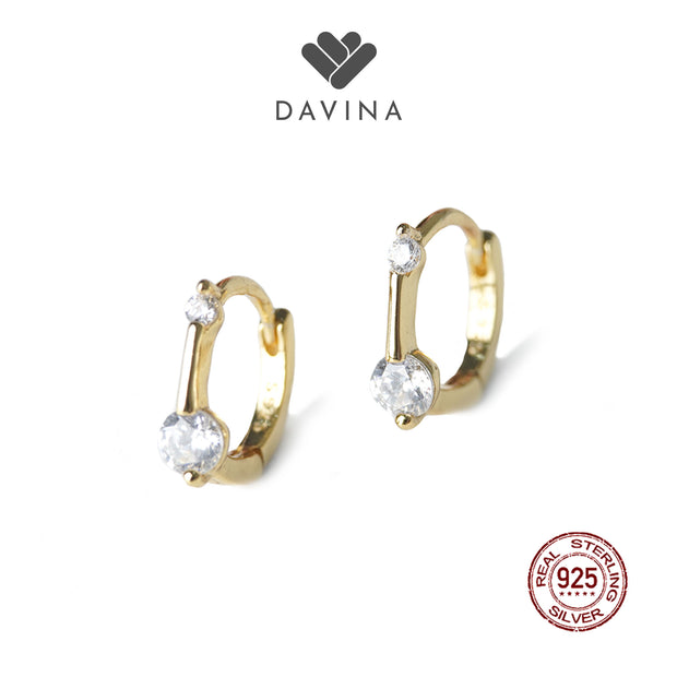 DAVINA Ladies Calya Earrings Gold Color Sterling Silver 925