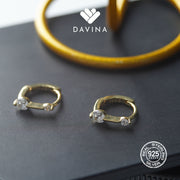 DAVINA Ladies Calya Earrings Gold Color Sterling Silver 925