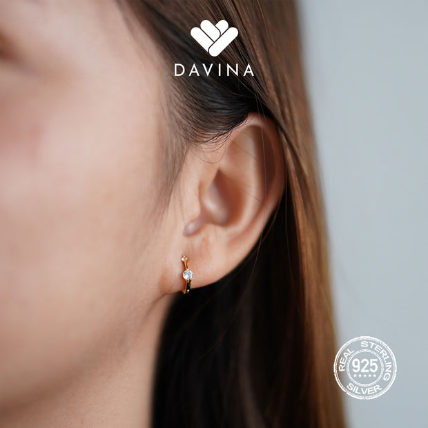 DAVINA Ladies Calya Earrings Gold Plated Sterling Silver 925