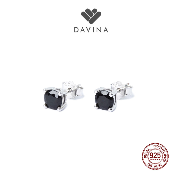 DAVINA Ladies Alana Black Earrings Sterling Silver 925