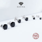 DAVINA Ladies Alana Black Earrings Sterling Silver 925