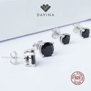 DAVINA Ladies Alana Black Earrings Sterling Silver 925