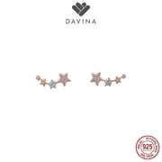 DAVINA Ladies Denices Earrings Rose Gold Color Sterling Silver 925