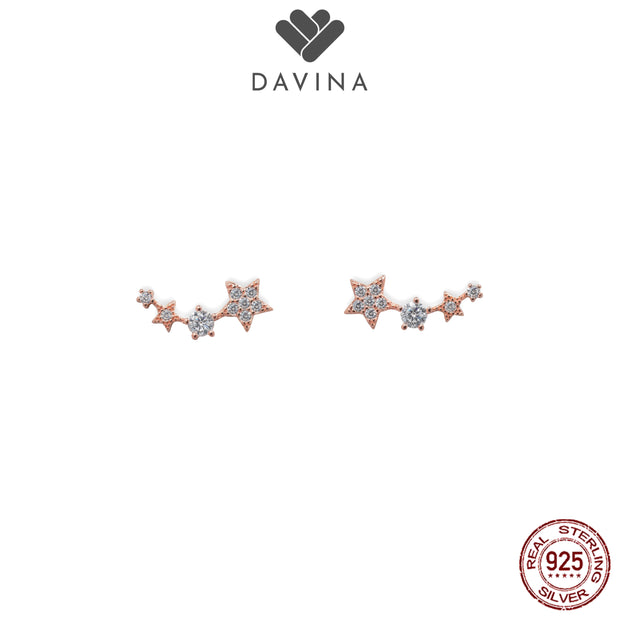 DAVINA Ladies Denices Earrings Rose Gold Color Sterling Silver 925
