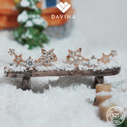 DAVINA Ladies Denices Earrings Rose Gold Color Sterling Silver 925