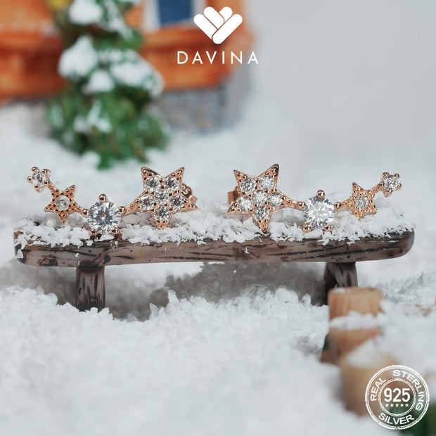 DAVINA Ladies Denices Earrings Rose Gold Color Sterling Silver 925