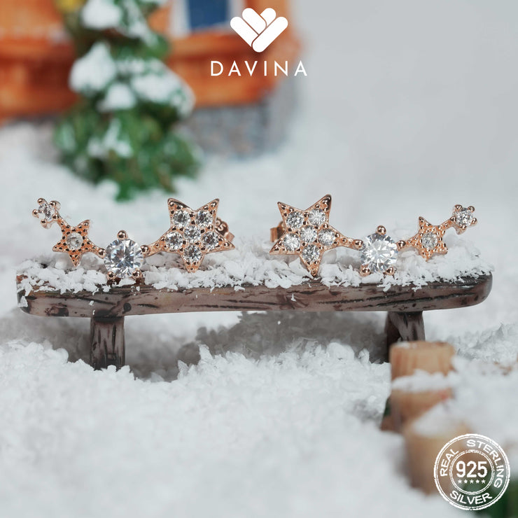 DAVINA Ladies Denices Earrings Rose Gold Color Sterling Silver 925