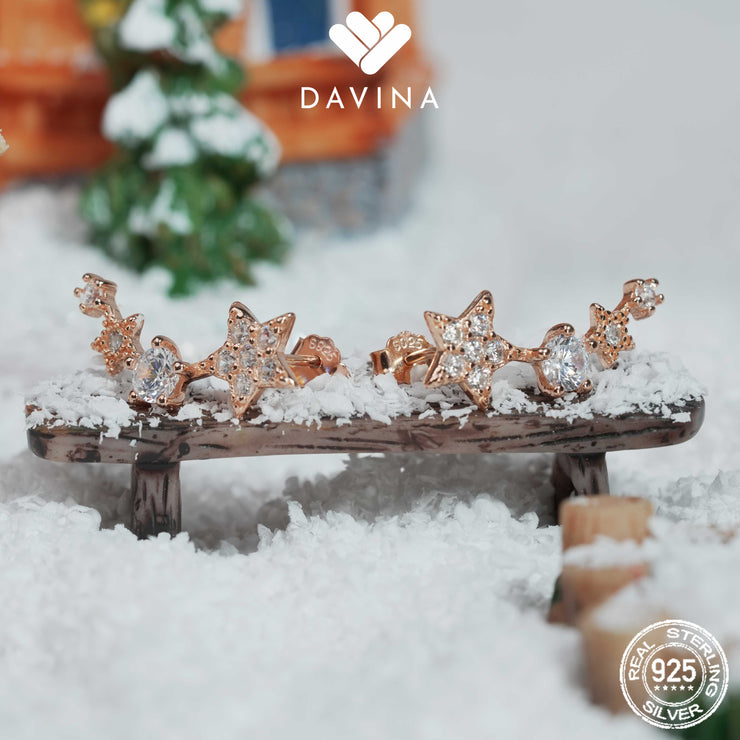 DAVINA Ladies Denices Earrings Rose Gold Color Sterling Silver 925