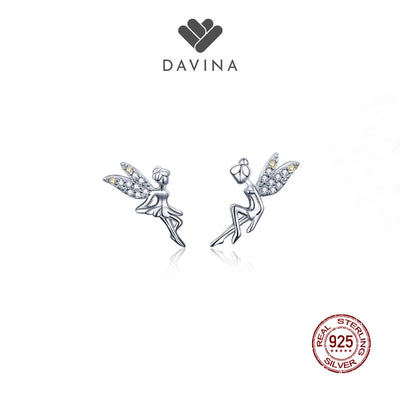 DAVINA Ladies Tinkerbell Earrings Sterling Silver 925