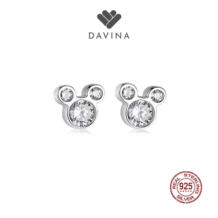 DAVINA Ladies Mickey Earrings Sterling Silver 925