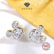 DAVINA Ladies Mickey Earrings Sterling Silver 925