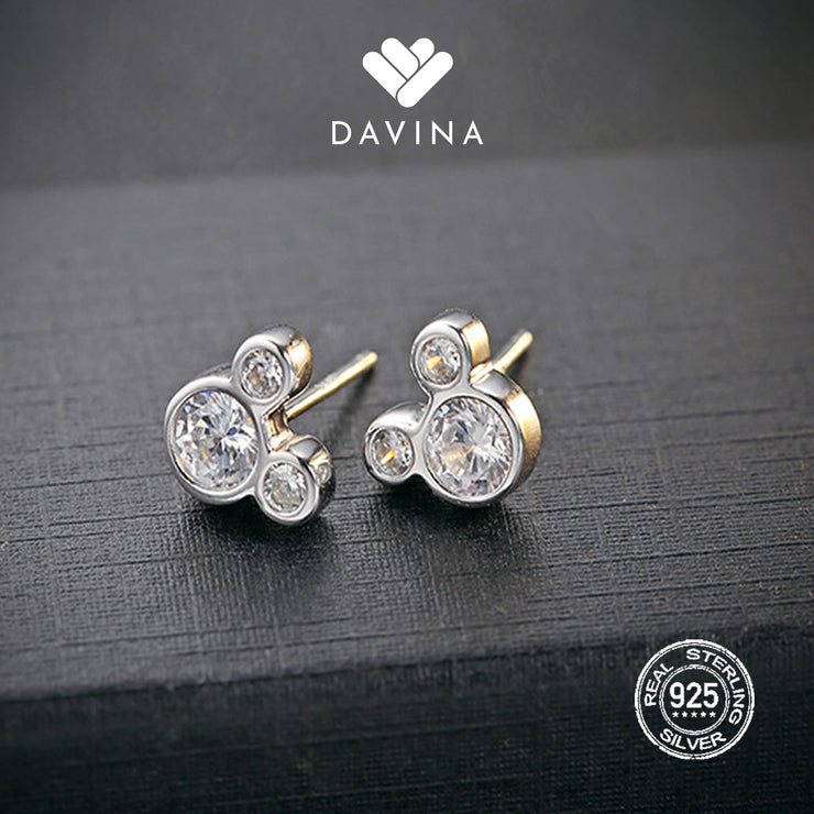 DAVINA Ladies Mickey Earrings Sterling Silver 925