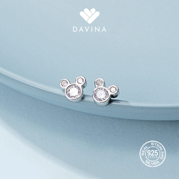 DAVINA Ladies Mickey Earrings Sterling Silver 925