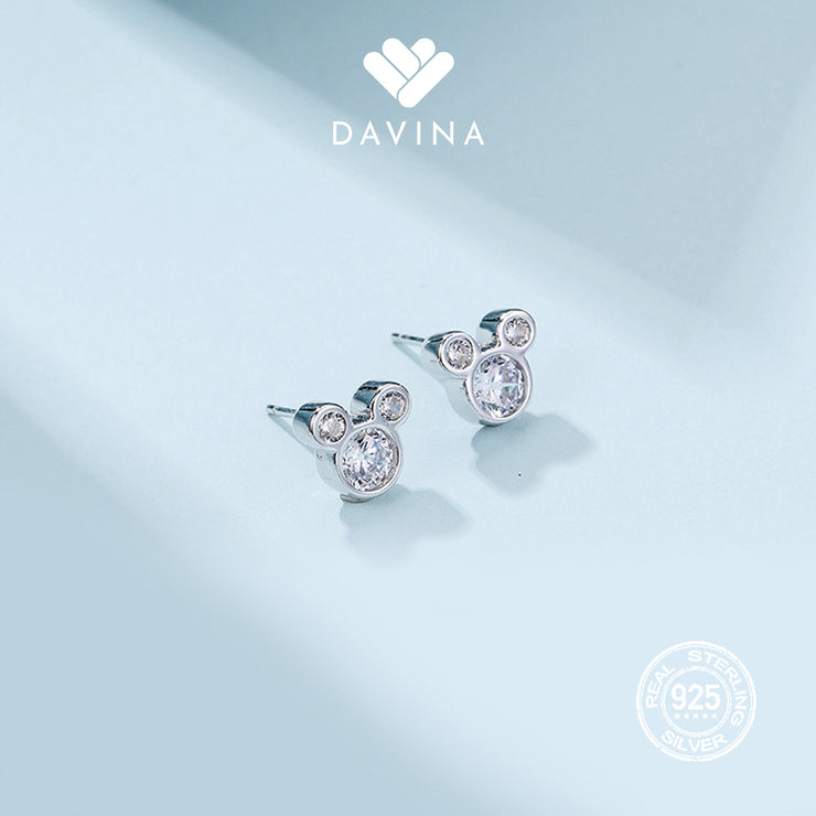 DAVINA Ladies Mickey Earrings Sterling Silver 925