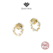 DAVINA Ladies Misca Earrings Gold Color Sterling Silver 925