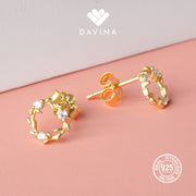 DAVINA Ladies Misca Earrings Gold Plated Sterling Silver 925