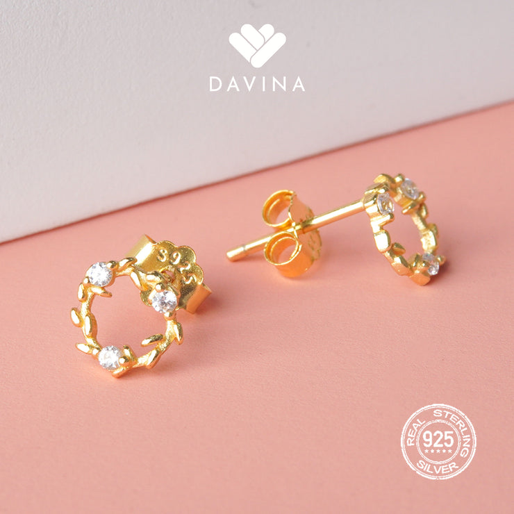 DAVINA Ladies Misca Earrings Gold Plated Sterling Silver 925