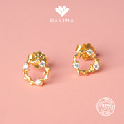 DAVINA Ladies Misca Earrings Gold Color Sterling Silver 925