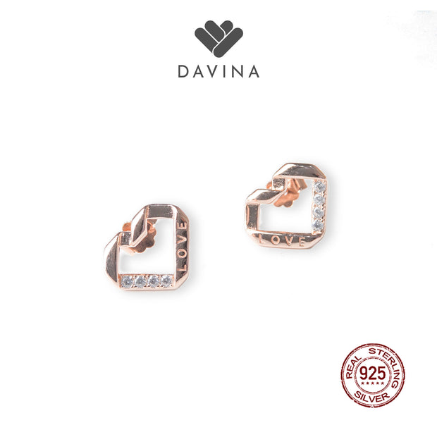 DAVINA Ladies Ivelle Earrings Rose Gold Color Sterling Silver 925