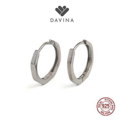 DAVINA Ladies Meila Earrings Black Color Sterling Silver 925