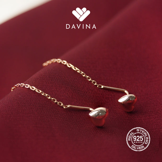 DAVINA Ladies Belene Earrings Rose Gold Plated Sterling Silver 925