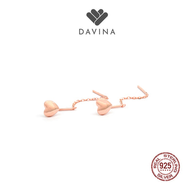 DAVINA Ladies Belene Earrings Rose Gold Plated Sterling Silver 925