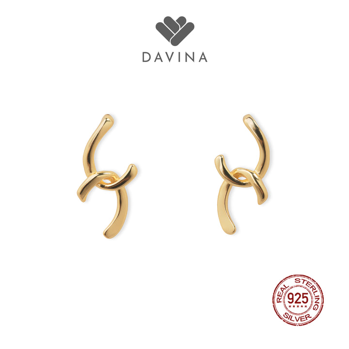 DAVINA Ladies Corla Earrings Gold Color Sterling Silver 925