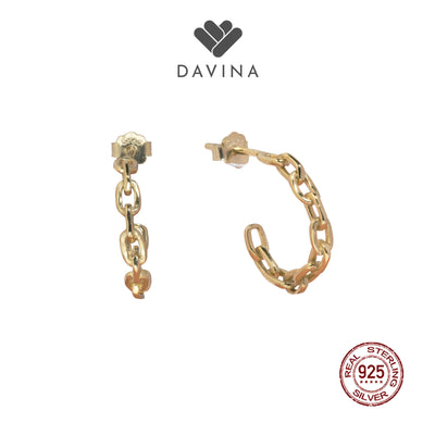 DAVINA Ladies Cesyla Earrings Gold Color Sterling Silver 925