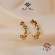 DAVINA Ladies Cesyla Earrings Gold Color Sterling Silver 925