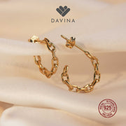DAVINA Ladies Cesyla Earrings Gold Color Sterling Silver 925