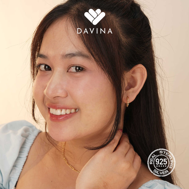 DAVINA Ladies Cesyla Earrings Gold Color Sterling Silver 925