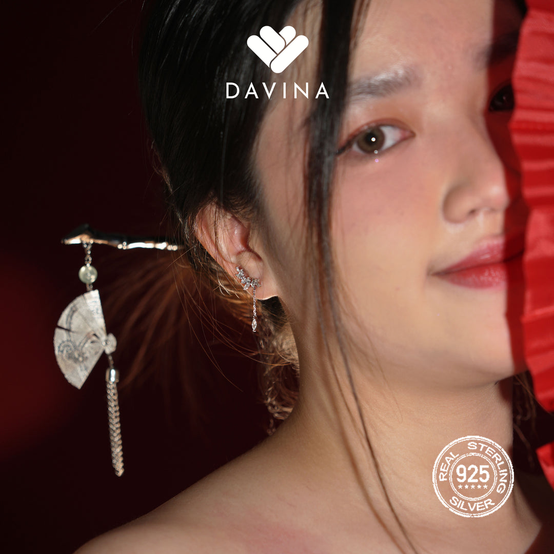 DAVINA Ladies Slyvain Earrings Sterling Silver 925