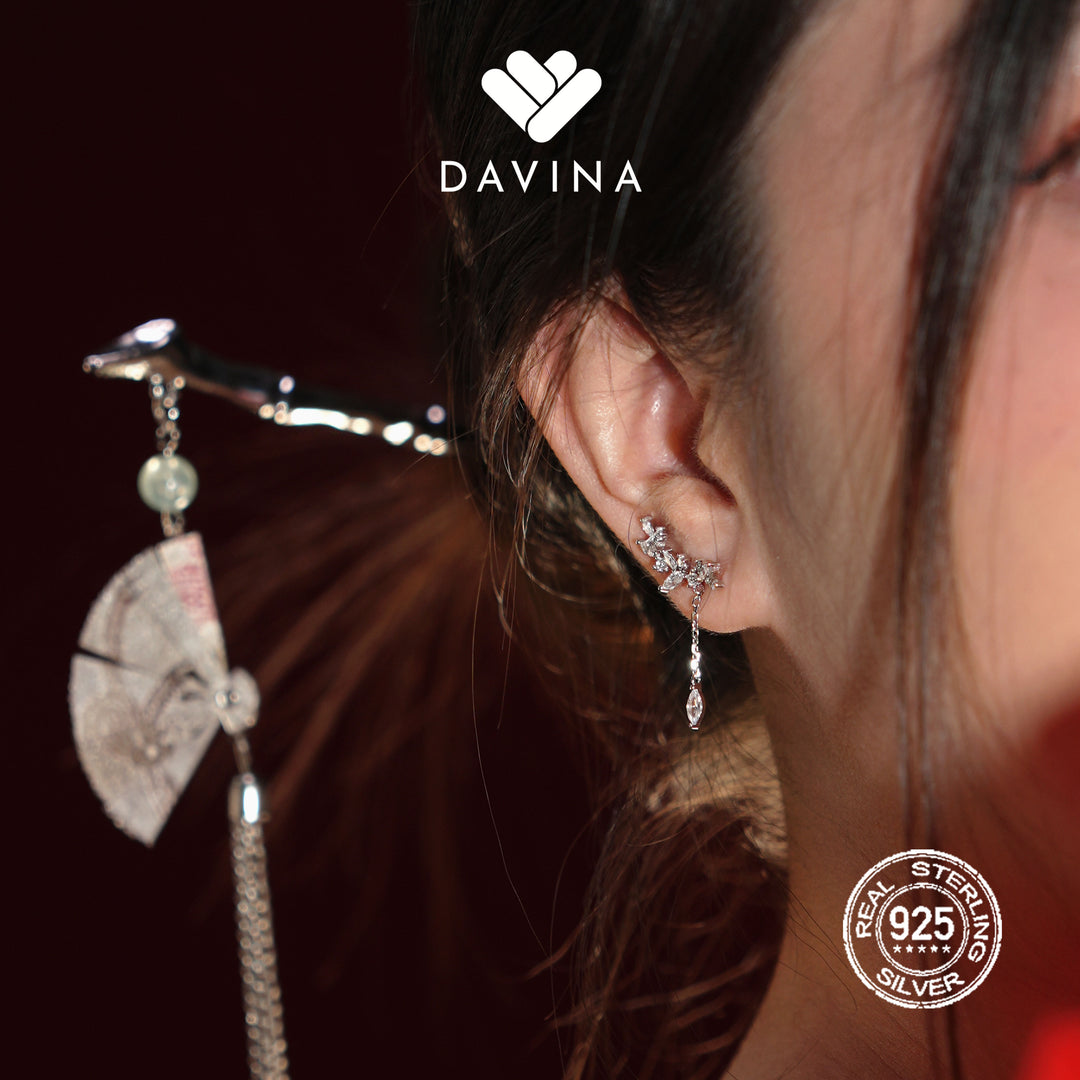 DAVINA Ladies Slyvain Earrings Sterling Silver 925