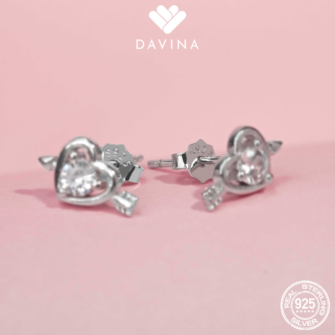 DAVINA Ladies Cupid Earrings Sterling Silver 925