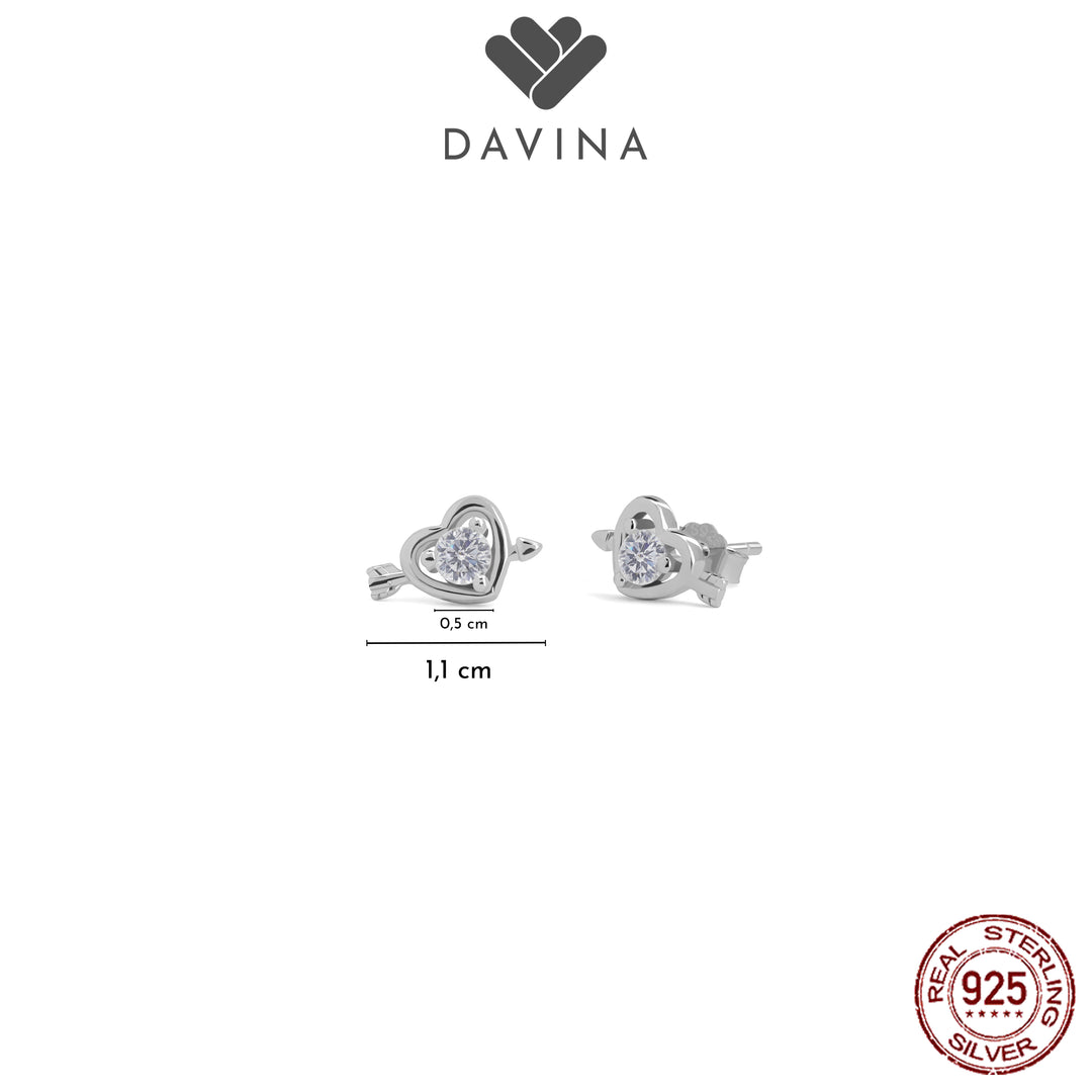 DAVINA Ladies Cupid Earrings Sterling Silver 925