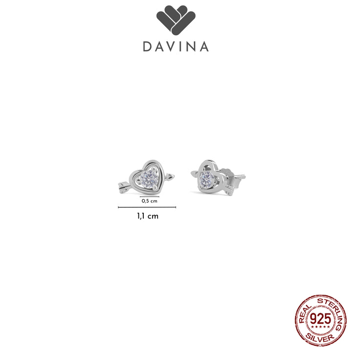 DAVINA Ladies Cupid Earrings Sterling Silver 925