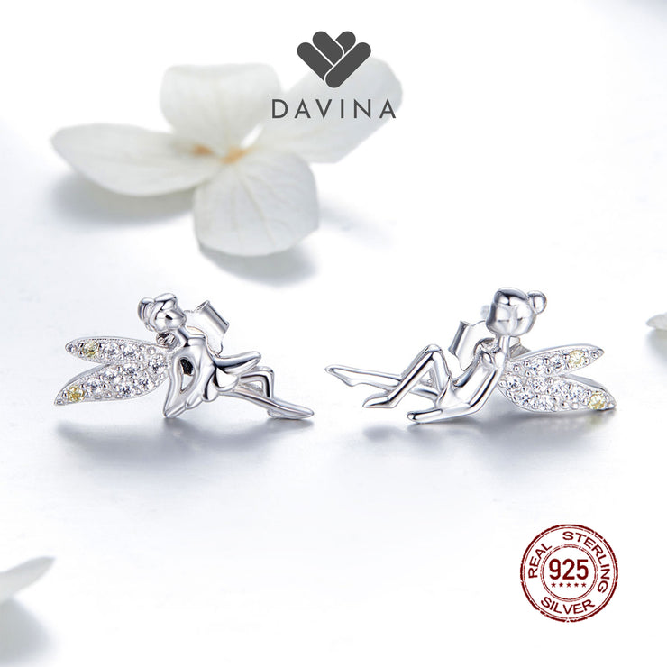 DAVINA Ladies Tinkerbell Earrings Sterling Silver 925