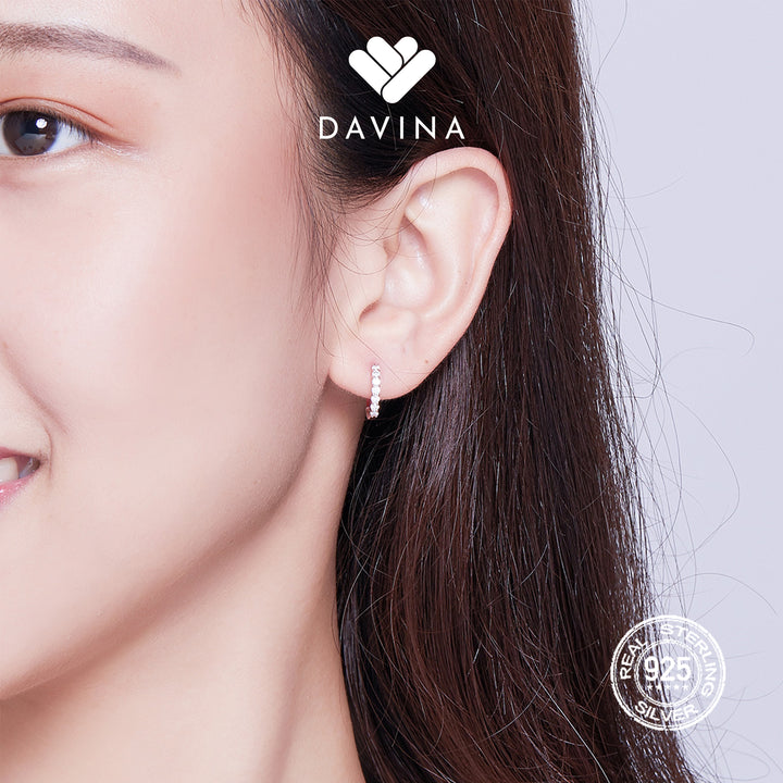 DAVINA Ladies Aurora Earrings Rose Gold Color Sterling Silver 925