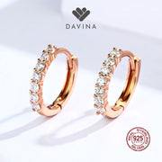 DAVINA Ladies Aurora Earrings Rose Gold Color Sterling Silver 925