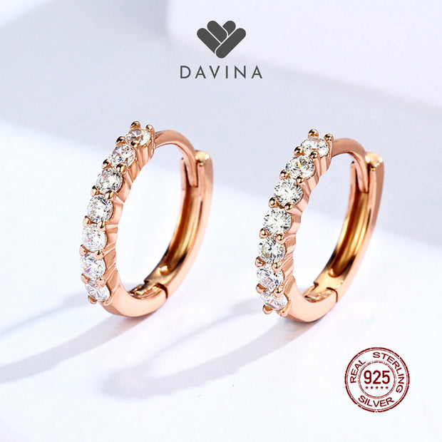 DAVINA Ladies Aurora Earrings Rose Gold Color Sterling Silver 925