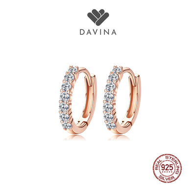 DAVINA Ladies Aurora Earrings Rose Gold Color Sterling Silver 925