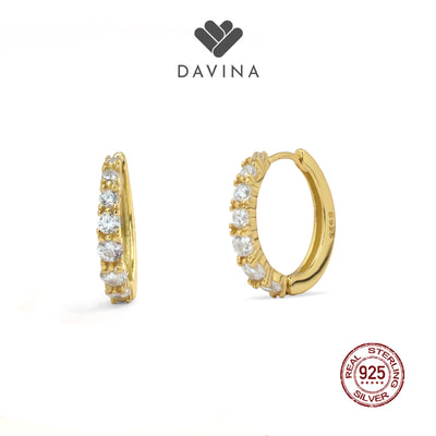 DAVINA Ladies Aurora Earrings Gold Color Sterling Silver 925