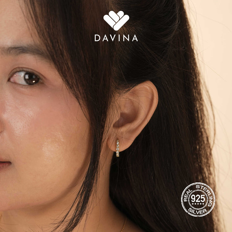 DAVINA Ladies Aurora Earrings Gold Color Sterling Silver 925