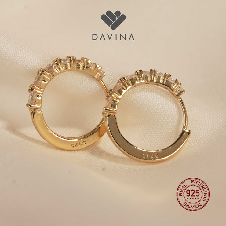 DAVINA Ladies Aurora Earrings Gold Color Sterling Silver 925