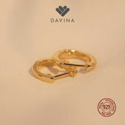 DAVINA Ladies Amoura Earrings Gold Color Sterling Silver 925
