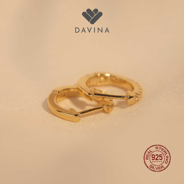 DAVINA Ladies Amoura Earrings Gold Color Sterling Silver 925