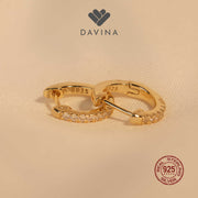 DAVINA Ladies Amoura Earrings Gold Color Sterling Silver 925